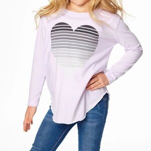 Chaser Kid Long Sleeve Heart Stripe T-Shirt - size 3